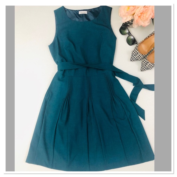 Calvin Klein career midi a line pleated dress 10 - Picture 2 of 8